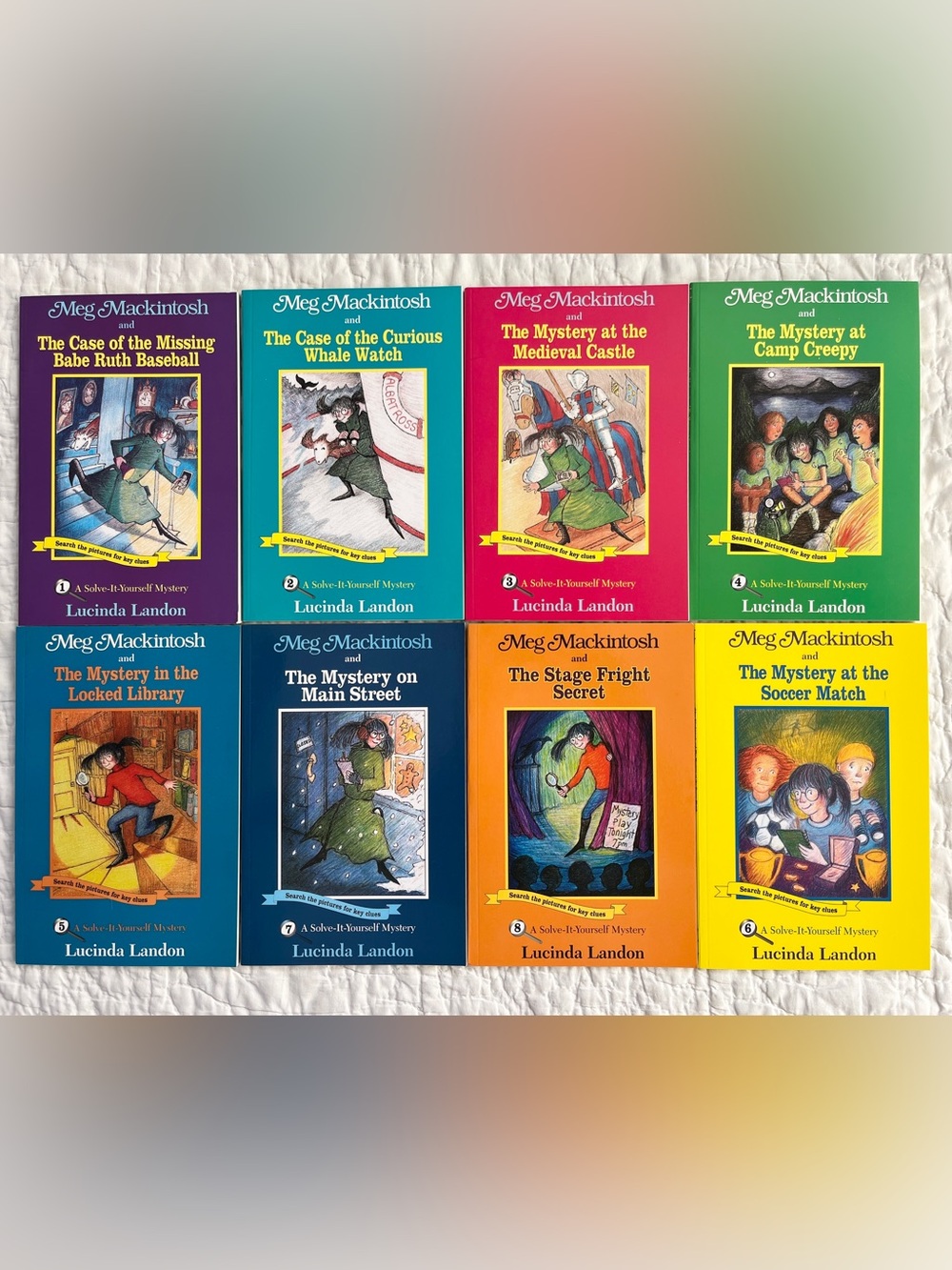 x 8 Meg Mackintosh Kids Mystery Books 1-8 Set Lot Lucinda Landon Hardly Used
